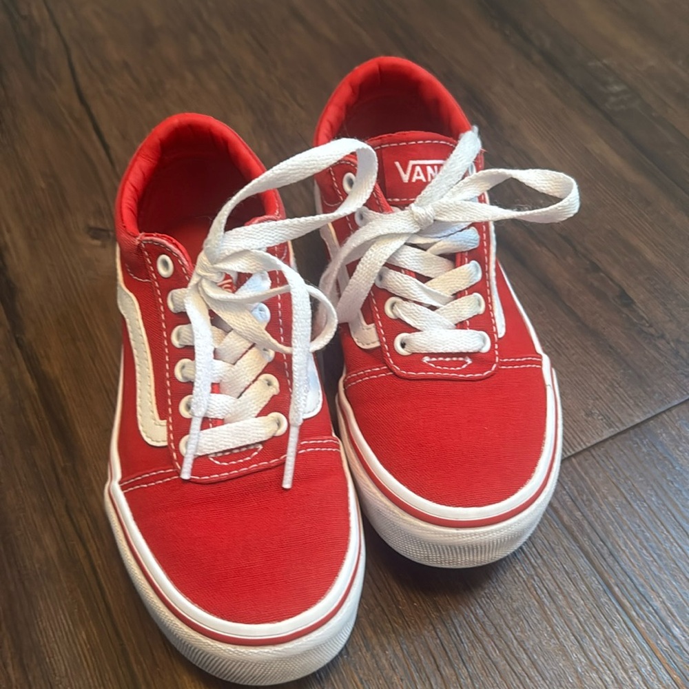 Youth red Vans, size 13.5